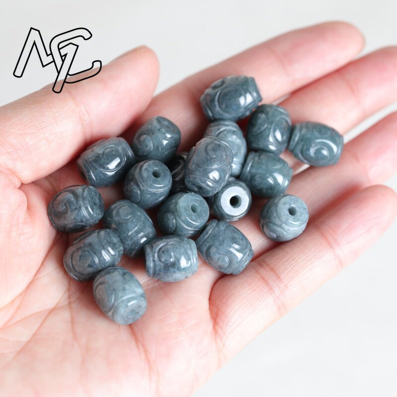 5個入り天然ブルーウォータージェイドリップルバケットビーズ  - Bracelets のレビューと価格