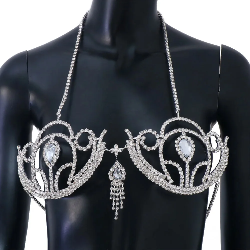 女性のための豪華なラインストーンビキニブラ,幾何学的な水滴ハ - Body Jewelry のレビューと価格