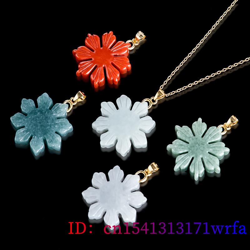 Jadeite翡翠ひまわりペンダントネックレス、18k金メッ - Necklaces のレビューと価格