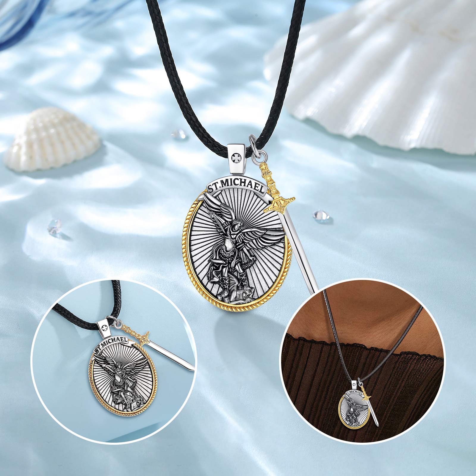 Eudora-男性用の天使の形をしたペンダント付きネックレス - 925 Sterling Silver Chain Necklace Men のレビューと価格