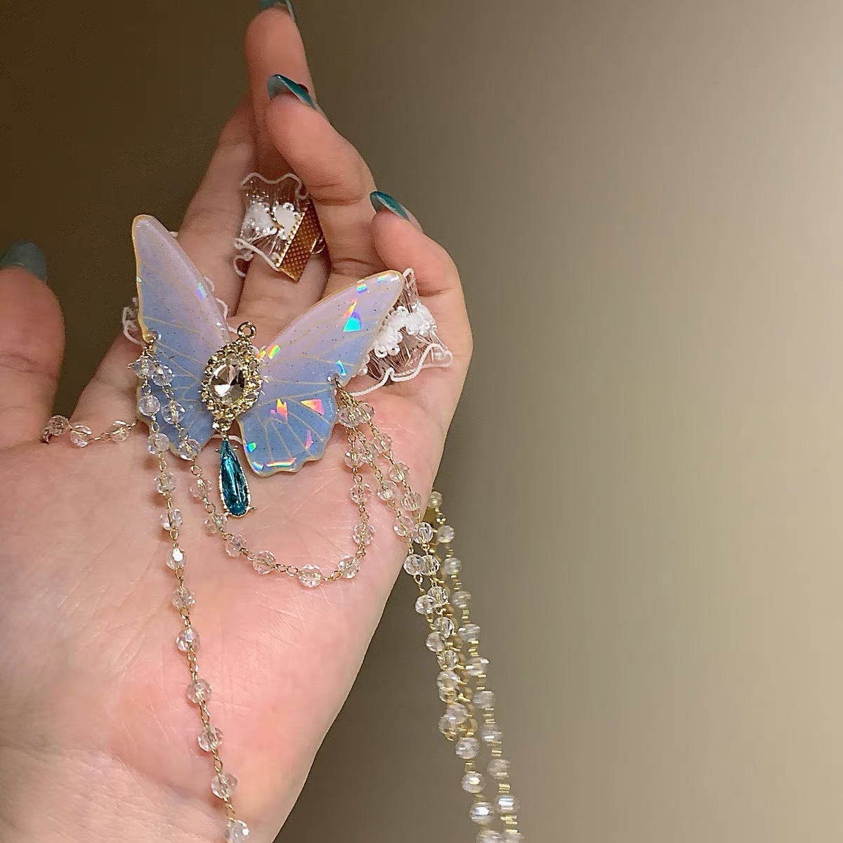 ファッショナブルな蝶柄弾性レースレッグチェーンスウィートガー - Body Jewelry のレビューと価格