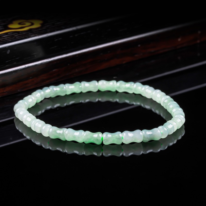 新しい本物の天然良質な翡翠竹のブレスレットネックレス、彫刻チ - Bracelets のレビューと価格