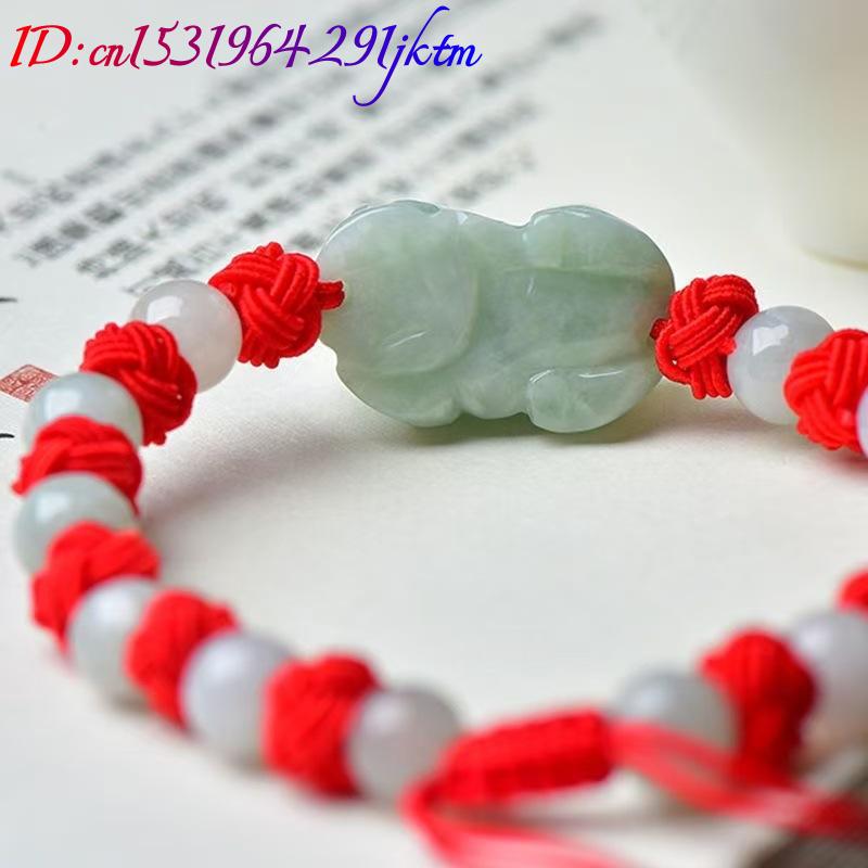 天然ビルマ翡翠貔貅ブレスレットファッションアクセサリー本物の - Bracelets のレビューと価格