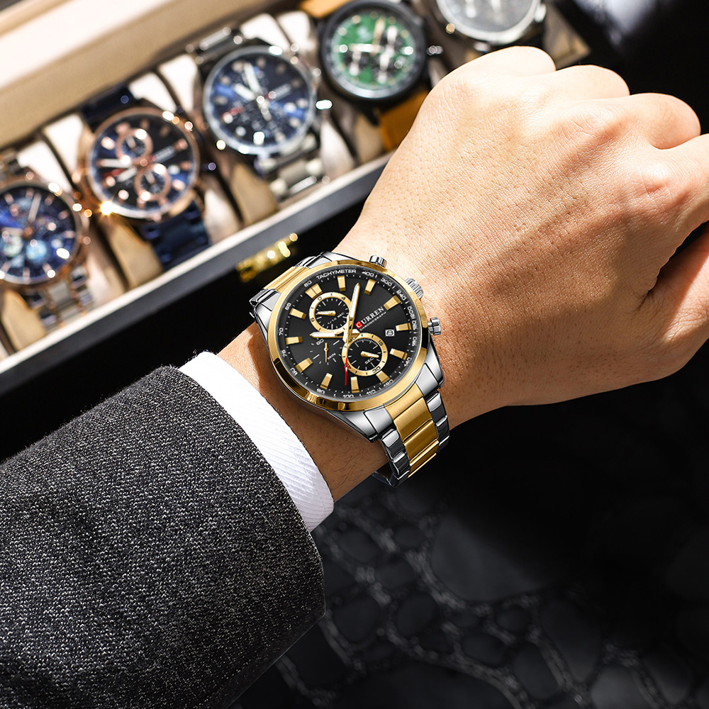 カレンカジュアルクォーツクロノスポーツ腕時計ブランド男性用ス - Watch Accessories のレビューと価格