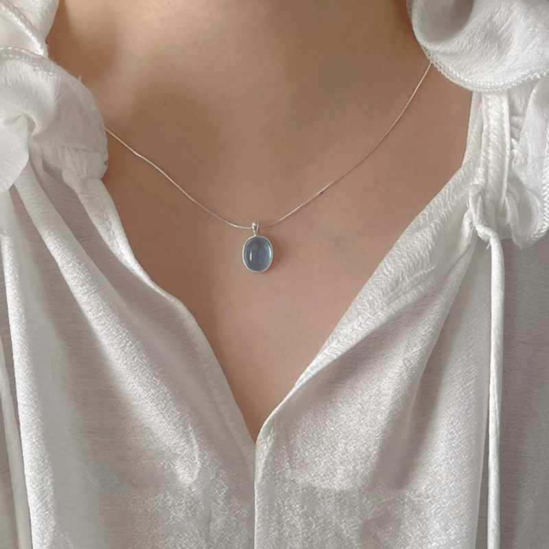 925 スターリングシルバーブルークリスタルムーンストーンネ - Crystal Pendant Necklace Natural Stone のレビューと価格