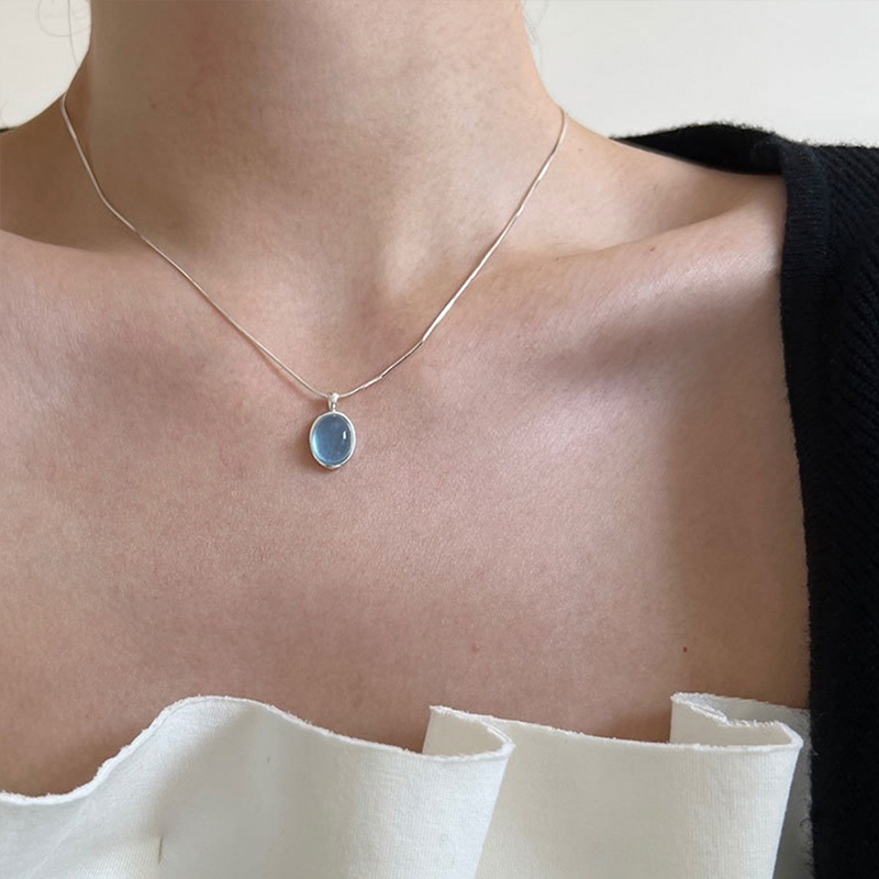 925 スターリングシルバーブルークリスタルムーンストーンネ - Crystal Pendant Necklace Natural Stone のレビューと価格