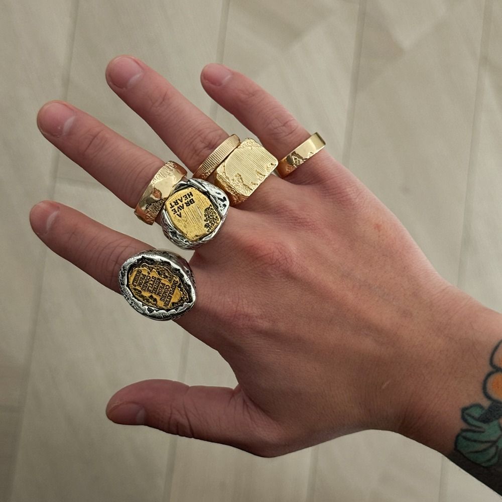 指輪セット 6個入り、幾何学模様のオープンリング、合金製、サ - Vintage Punk Knuckle Rings Set のレビューと価格