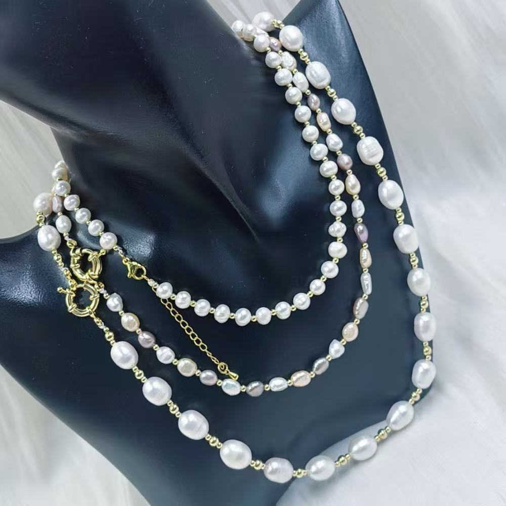 母の日のプレゼントに最適。パープル、ピンク、ホワイトの女性用 - Pearl Choker Necklace Vintage のレビューと価格